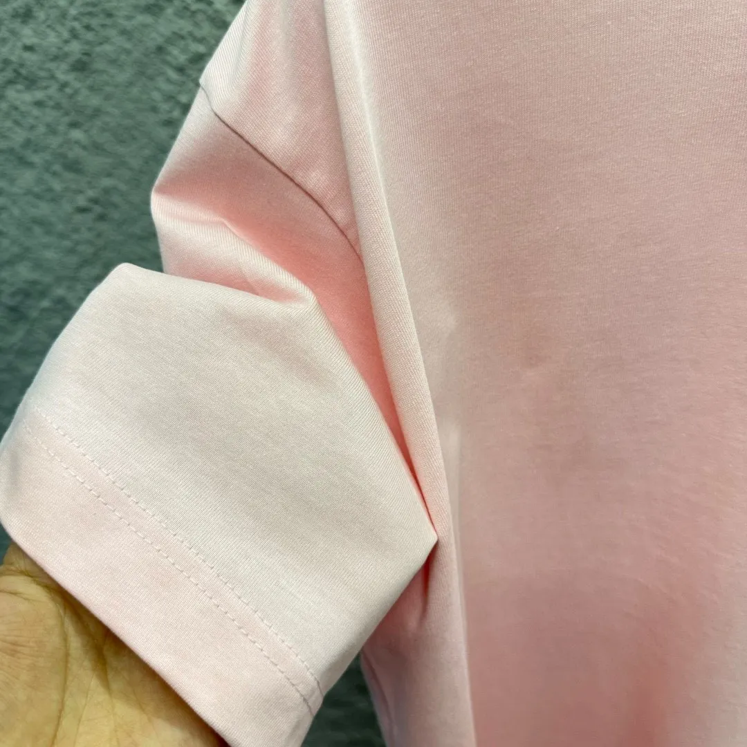 🅿️180 Polo* Ralph Lauren 2025 spring and summer new style Classic pony embroidery Customized double yarn plain cotton fabric Short-sleeved T-shirt Uniform for men and women Color: black white light pink light blue Size: S (90-130 pounds) M (120-150 pounds) L (140-165 pounds) XL (160-180 pounds) XXL (180-210 pounds)